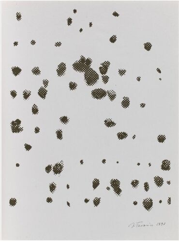 Jan Tarasin (1926 - 2009) Untitled (Black Spots on a Gray Background), 1990