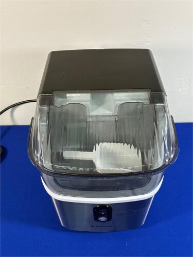 Kismile FIM-02 Portable Countertop Ice Maker, 26 lbs/day, Bullet Ice, Self-Cleaning, Stainless Steel