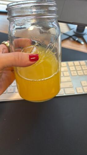Homemade Ghee in Ball Wide Mouth Mason Jar, 16 oz, Yellow Clarified Butter for Cooking