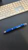 Bidpath Branded Dual-Ended Pen with Stylus and Highlighter, Blue Body, Promotional Logo