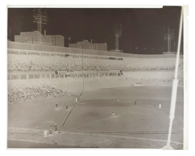 1951 Bobby Thomson's "Shot Heard 'Round the World" Original 4x5 Negative by Rudy Mancuso