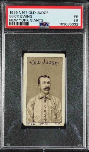 1886 N167 Old Judge Buck Ewing (HOF) - PSA FR 1.5 - EyeAppealInc B+