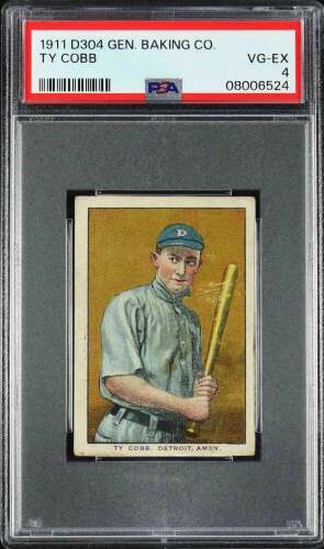 1911 D304 General Baking Ty Cobb (HOF) - PSA VG-EX 4 - Highest Graded Example!