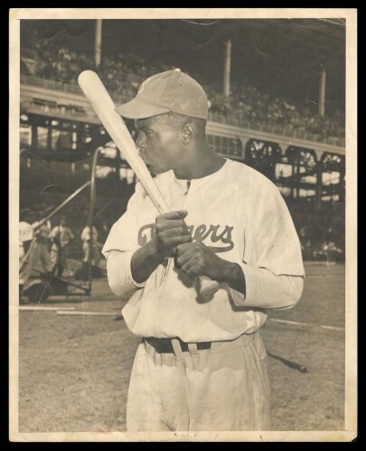 April 12, 1947 Jackie Robinson (HOF) "Kiss of Luck" Original Type I Photo by the Daily News (PSA/DNA)