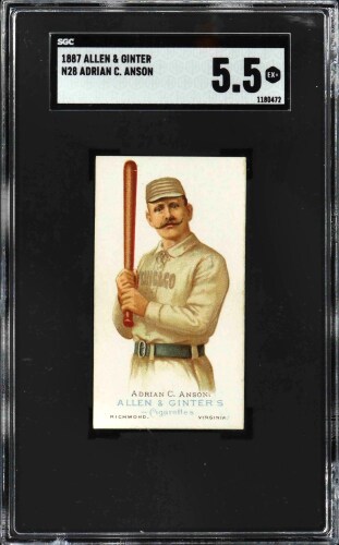 1887 N28 Allen & Ginter Cap Anson (HOF) - SGC EX+ 5.5