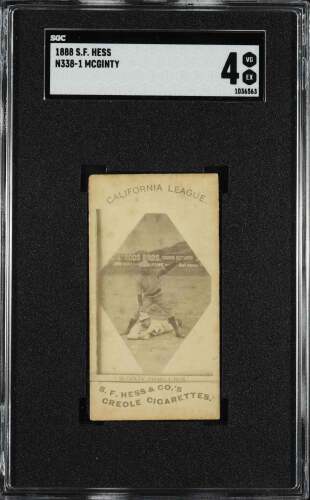 1888 N338-1 S.F. Hess McGinty (McGinty Steals a Base) - SGC VG-EX 4 - Rare Two-Player Card!