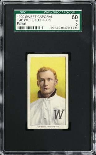 1909-11 T206 Walter Johnson (HOF - Portrait) - SGC EX 5 - EyeAppealInc "A"