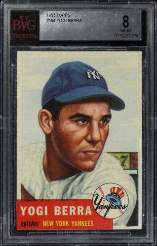 1953 Topps #104 Yogi Berra (HOF) - BECKETT NM-MT 8