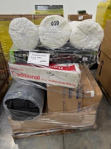 EG O trimmer, mattress, towels, insulation rolls, West Marine 13 pound anchor, top-notch, & More